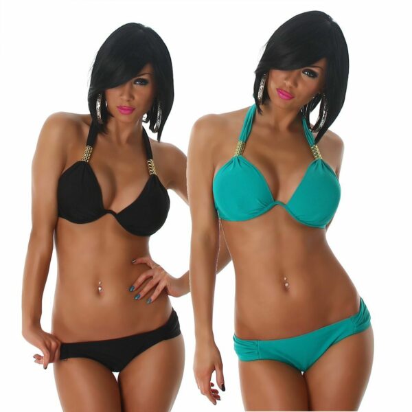 Bikini triangolo con ferretto donna costume spiaggia piscina due pezzi