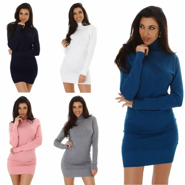 Abito donna in maglia collo alto lupetto 15% cashmere